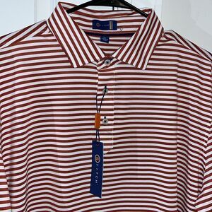 New Burnt Orange Stripe STITCH pro style golf polo shirt XL Carolina Classic